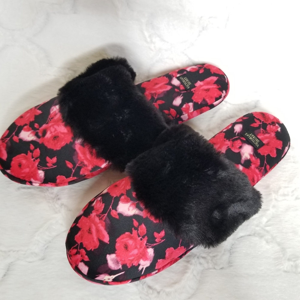 Victoria's Secret Silk Signature Floral Slippers